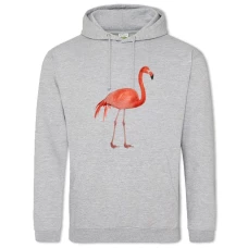 Hoodie with Print Pink Flamingo - 2XL grey