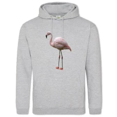 Hoodie with Print Light-Pink Flamingo - 2XL grey