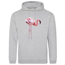 Hoodie with Print Flamingo With Violet Nose - 2XL grey