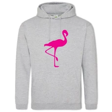 Hoodie with Print Pink Shadow Of Flamingo - 2XL grey