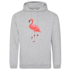 Hoodie with Print Art Of Flamingo - 2XL grey