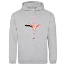 Hoodie with Print Flamingo Wants To Fly - 2XL grey