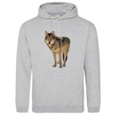 Hoodie with Print Wild Wolf - 2XL grey