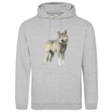 Hoodie with Print Grey Wolf - 2XL grey