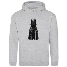 Hoodie with Print Forest And Wolf - 2XL grey
