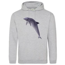 Hoodie with Print Violet Dolphin - 2XL grey