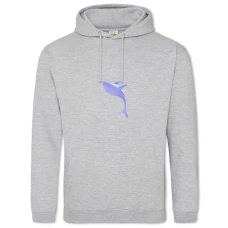 Hoodie with Print Violet Whale - 2XL grey