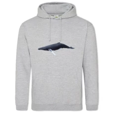 Hoodie with Print Black Whale - 2XL grey