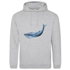 Hoodie with Print Blue Whale - 2XL grey
