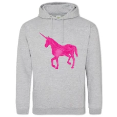 Hoodie with Print Pink Shadow Of Unicorn - 2XL grey