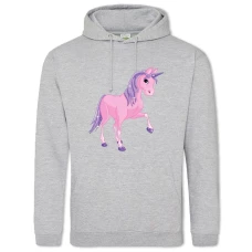 Hoodie with Print Pink Unicorn - 2XL grey