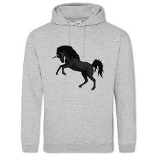 Hoodie with Print Black Evil Unicorn - 2XL grey