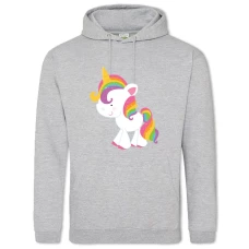 Hoodie with Print Cute Little Unicorn - 2XL grey
