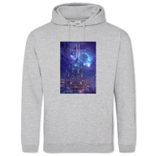 Hoodie with Print Lineage Castle - 2XL grey