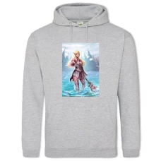 Hoodie with Print Lineage Girl - 2XL grey