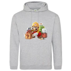 Hoodie with Print Mario Hero Blocks - 2XL grey