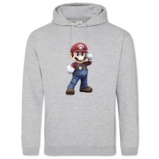 Hoodie with Print Mario Main Hero - 2XL grey