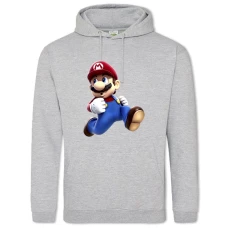 Hoodie with Print Mario Cute Hero - 2XL grey
