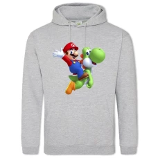 Hoodie with Print Mario Hero Dino - 2XL grey