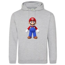Hoodie with Print Mario Main Hero Theme - 2XL grey