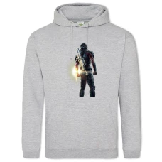 Hoodie with Print Mass Effect Hero Theme - 2XL grey