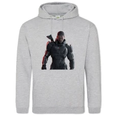 Hoodie with Print Mass Effect Main Hero - 2XL grey