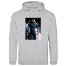 Hoodie with Print Mass Effect Main Hero Print - 2XL grey