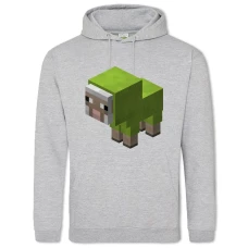 Hoodie with Print Minecraft Little Green Sheep - 2XL grey
