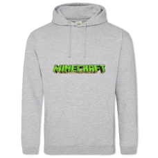 Hoodie with Print Minecraft Green Logo - 2XL grey