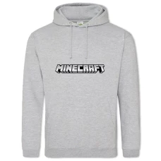 Hoodie with Print Minecraft White Logo - 2XL grey