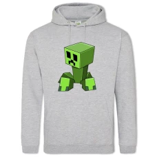 Hoodie with Print Minecraft Creeper Print - 2XL grey