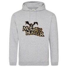 Hoodie with Print Monster Hunter: World Logo - 2XL grey