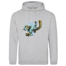 Hoodie with Print Monster Hunter: World Monster Print - 2XL grey