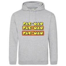 Hoodie with Print Pac-Man Logos - 2XL grey