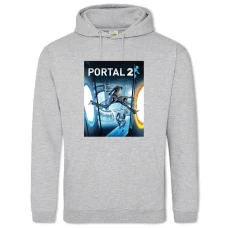 Hoodie with Print Portal 2 Print - 2XL grey
