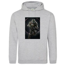 Hoodie with Print Quake Print - 2XL grey