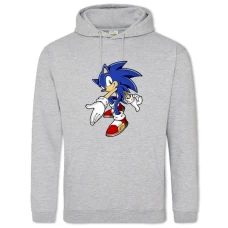 Hoodie with Print Sonic Main Hero Print - 2XL grey