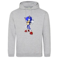 Hoodie with Print Sonic Game Hero Print - 2XL grey