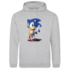 Hoodie with Print Sonic Cute Hero - 2XL grey