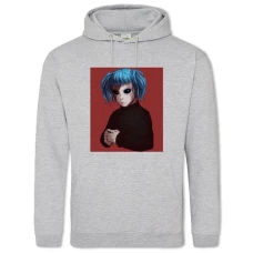 Hoodie with Print Sally Face Hero Print - 2XL grey