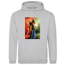 Hoodie with Print Spellforce Hero Girl Print - 2XL grey
