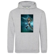 Hoodie with Print Spellforce Warrior Girl - 2XL grey