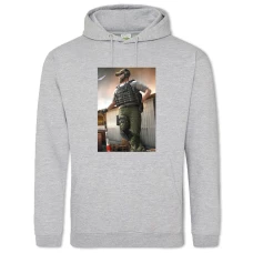 Hoodie with Print Standoff 2 Hero Print - 2XL grey