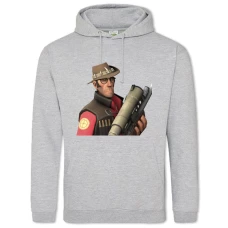 Hoodie with Print Team Fortress Hero Theme - 2XL grey