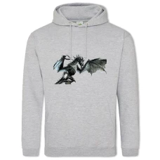 Hoodie with Print The Elder Scrolls Dragon Print - 2XL grey