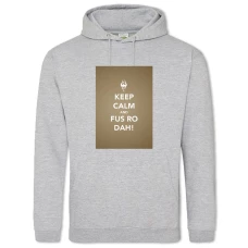 Hoodie with Print The Elder Scrolls Keep Calm And Fus Ro Dah - 2XL grey