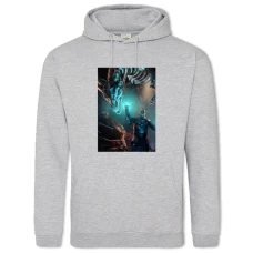 Hoodie with Print The Elder Scrolls Dragon Hero - 2XL grey