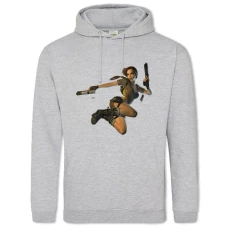 Hoodie with Print Tomb Raider Lara Croft - 2XL grey