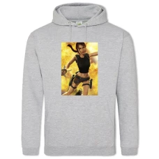 Hoodie with Print Tomb Raider Explosion Lara Croft - 2XL grey