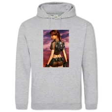 Hoodie with Print Tomb Raider Hero Lara Croft - 2XL grey